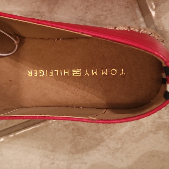 Tommy Hilfiger Bold Red Slip-On Espadrilles 6 1/2 Size - Picture 9 of 17